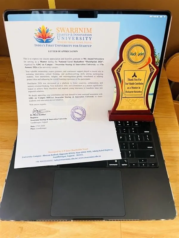 Hackathon mentoring and startup AI workshops at Swarnim University